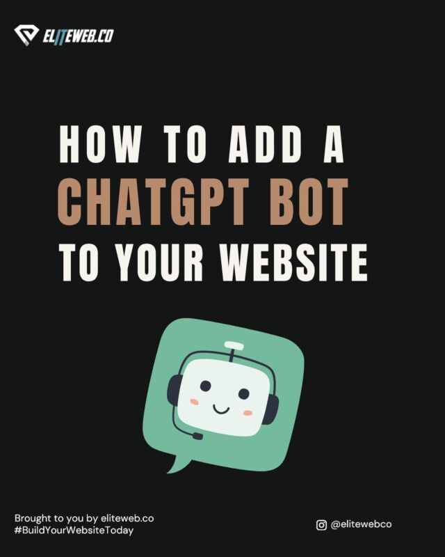 Have you heard of Chatgpt? Here are a few steps to add a chatbot to your WordPress website.🌐🔧
 
Follow @eleitewebco for more insightful tips and tricks to optimize your website and digital presence. Stay tuned! 💼✨

#elitewebco #ai #chatgpt #website #web #build #hosting #wordpress #chatbot #api #buildyourwebsitetoday