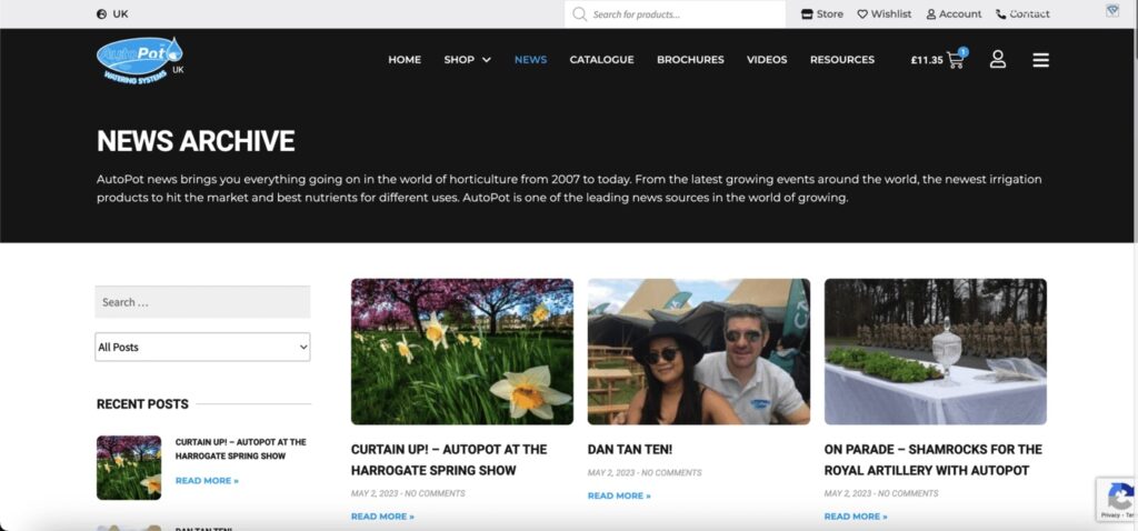 AutoPot use a blog to market their products