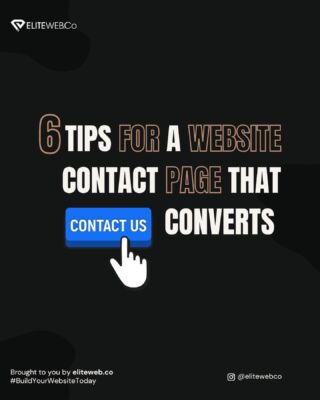 It is critical to have a contact page on your website so that your clients and customers can get in touch with you. The following tips can help. 💡

 
#elitewebco #contactpage #webdesign #webhosting #hostingcompany #buildyourwebsitetoday