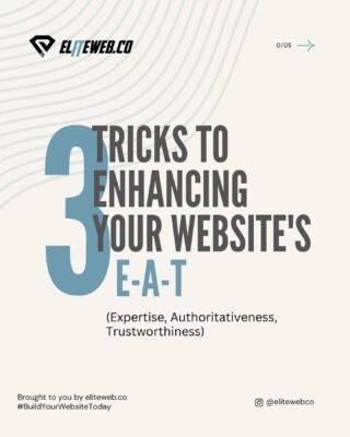 Website EAT: Expertise, Authoritativeness, Trustworthiness.
 
It's what search engines assess for quality and credibility, impacting rankings. 🌐💼 Here are tricks to enhance your Website’s EAT.
 
#elitewebco #eat #website #web #hosting #hostingcompany #rankings #google  #fasthosting #expertise #trust #buildyourwebsitetoday